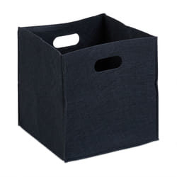 Relaxdays 4052025956110 Boîte de rangement Panier de rangement Carré Feutrine Noir