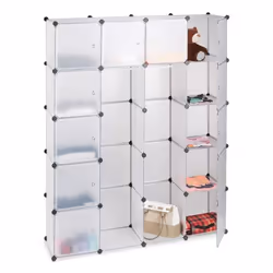 Relaxdays 4052025956165, Armoire, 12 étagères, 12 portes(s), Plastique, Plastique, 1450 mm