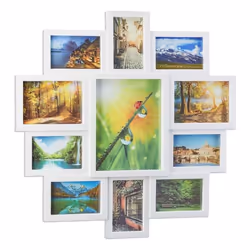 Relaxdays 4052025956622, Multi cadre, Carton, Fibre de bois, Plastique, Blanc, 615 mm, 20 mm, 615 mm