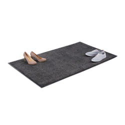Relaxdays Paillasson gris chiné tapis d’entrée couloir intérieur extra plat mince 40 x 60 cm, noir-gris