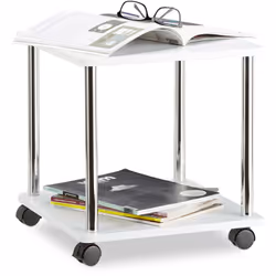 Cette petite desserte à roulettes est polyvalente dans votre intérieur. Que ce soit comme une table basse dans le salon, comm ...