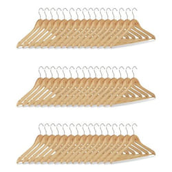 Relaxdays 4052025959739 cintre Argent, Bois