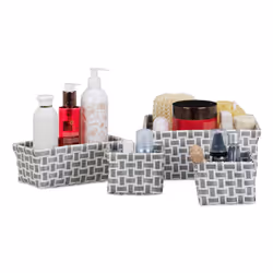 Relaxdays 4052025961480, Boîte de rangement, Gris, Blanc, Rectangulaire, Fer, Plastique, Motif, Intérieure