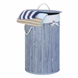 Relaxdays 4052025961886, 70 L, Rond, Bambou, Coton, Polyester, Gris, Gris, Bambou