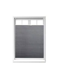 Relaxdays Store vénitien sans perçage volet fenêtre gris 90 x 130 cm laisse passer la lumière gris