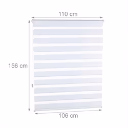 Relaxdays 4052025963026 store de fenêtre Manuel Slatted Store à rouleau jour et nuit Blanc