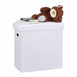 Relaxdays 10021197_49, Pouffe/ottomane, Rectangle, Blanc, Polyester, Adultes, 460 mm