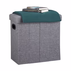 Relaxdays 10021197_709, Pouffe/ottomane, Rectangle, Anthracite, Polyester, 460 mm, 255 mm