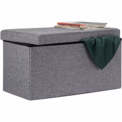 Ce pouf de rangement pliant est un accessoire très pratique car vous pouvez l'utiliser comme banc et comme coffre de rangemen ...
