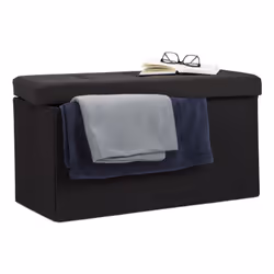 Relaxdays 4052025963941, Pouffe/ottomane, Rectangle, Noir, Polyester, Noir, mousse