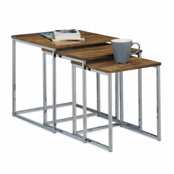 Relaxdays 4052025964962, Table de chevet, Marron, Panneaux MDF, Métal, 400 mm, 400 mm, 420 mm