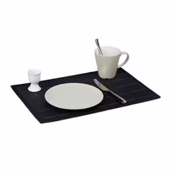 Relaxdays 4052025965297 set de table Rectangle Noir 6 pièce(s)