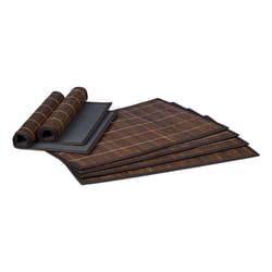 Relaxdays 4052025965327 set de table Rectangle Noir, Marron 6 pièce(s)