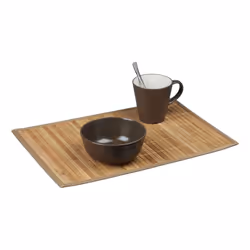 Relaxdays 4052025965334 set de table Rectangle Châtain clair 6 pièce(s)