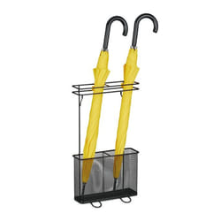Porte-parapluie, HxLxP: env. 54 x 30,5 x 15 cm, métal, rangement rectangulaire pour ombrelles, moderne, noir - Relaxdays