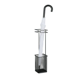Relaxdays - Porte-parapluie, h x l x p: env. 52,5x13,5x13,5 cm, métal, rangement pour ombrelles, carré, moderne, noir
