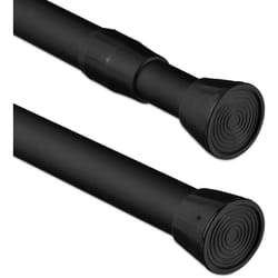 Relaxdays - Tringle à rideau extensible, 120–220 cm, barre de serrage, sans perçage, douche, fenêtre, noir