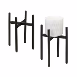 Grâce à sa largeur variable, ce porte-plantes en lot de 2 peut s’adapter à différentes dimensions de pots. Conçu en fer, ce p ...