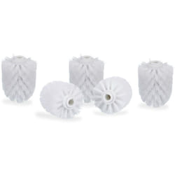Relaxdays Tête de rechange pour brosse WC lot de 5 orifice intérieur 12 mm Diamètre 7 cm, blanc