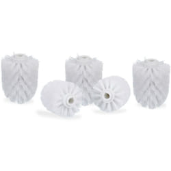 Relaxdays - Tête de rechange pour brosse wc lot de 5 orifice intérieur 12 mm Diamètre 8 cm, blanc