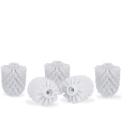 Relaxdays - Tête de rechange pour brosse wc lot de 5 orifice intérieur 9,5 mm Diamètre 7 cm, blanc