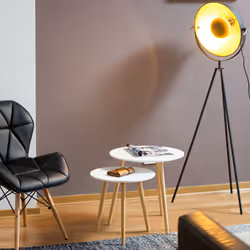 Relaxdays 10020985 Table basse Forme arrondie 3 pieds