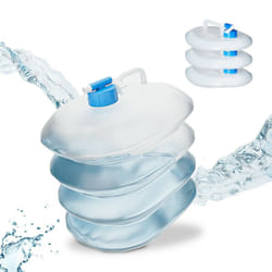 Jerrycan pliable ovale lot de 4 pour camping, festival, jerricane, goût neutre, bidon à eau 5 l sans bpa - Relaxdays