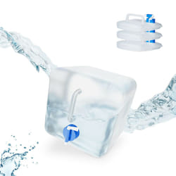 Relaxdays - Jerrycan pliable carré lot de 4 pour camping, vacances jerricane alimentaire bidon à eau 5 l sans bpa