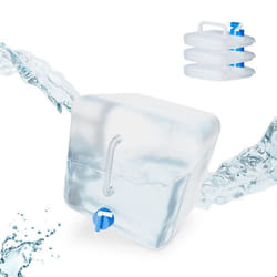 Relaxdays Jerrycan pliable carré lot de 4 camping festival vacances jerricane alimentaire bidon à eau 15 L sans BPA