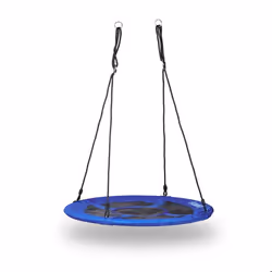 Relaxdays Balançoire nid doiseau rond pour le jardin avec assise charge max. 100 kg extérieur HxlxP: 145 x 100 x 100 cm bleu