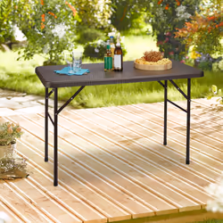 Relaxdays BASTIAN table de jardin Marron Forme rectangulaire