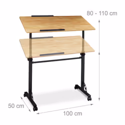 Relaxdays 4052025969578 bureau d'ordinateur Noir, Bois
