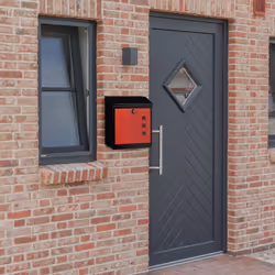 Boîte aux lettres murale grande xl pour paquet avec clapet sécurité avec clés HxlxP: 53 x 43,5 x 26 cm, noir-rouge - Relaxdays