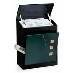 Boîte aux lettres murale grande xl pour paquet avec clapet sécurité avec clés HxlxP: 53 x 43,5 x 26 cm, noir-vert - Relaxdays