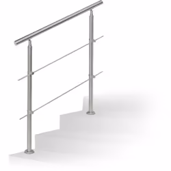 Description générale Cette rampe d’escalier en inox brossé est conçue pour assurer une montée et une descente en toute sécuri ...