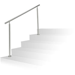 Relaxdays - Rampe d'escalier en inox pour extérieur 1,5 de long 2 poteaux et 0 tringle, argenté