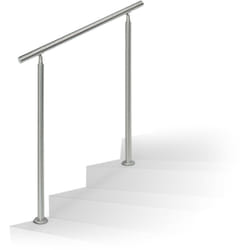 Relaxdays - Rampe d'escalier en inox pour extérieur 1,0 de long 2 poteaux et 0 tringle, argenté