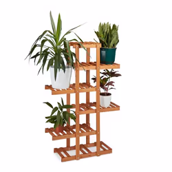 Relaxdays 10020746_533, Support de pots, Bois, Bois, Intérieure, 15 kg, 5 étagères