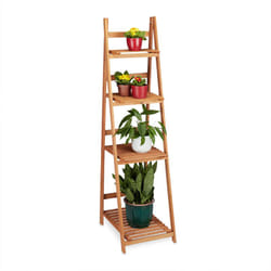 Relaxdays - Escalier pour plantes bois échelle plante support intérieur HxlxP: 161 x 41 x 25 cm 4 niveaux, marron