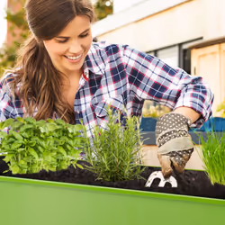 Relaxdays - Potager élevé en métal jardinière sur pied balcon en hauteur terrasse HxlxP: 80,5 x 81,5 x 31 cm, vert clair