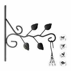 Relaxdays 4052025971045, Kit pour pot suspendu, Fer, Noir, Extérieure, 280 mm, 20 mm