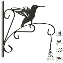 Relaxdays - Crochet mural pour plantes oiseau suspensions pot de fleurs en métal décoration de jardin HxlxP 30 x 28 x 2 cm, noir