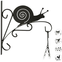 Relaxdays - Crochet mural pour plantes escargot suspensions pot de fleurs en métal décoration de jardin HxlxP 30 x 28 x 2 cm, noir
