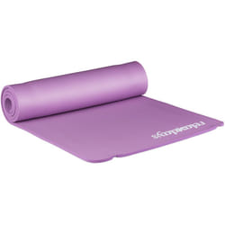Relaxdays - Tapis de yoga 1 cm épaisseur doux caoutchouc sangle transport Pilates aérobic HxlxP: 1 x 61,5 x 182 cm, violet