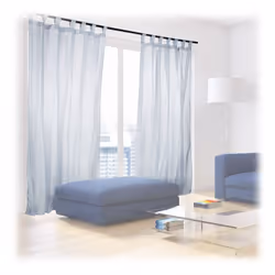 Relaxdays 10020637_55, Rideau de jour, Bleu, Monochromatique, Polyester, Boucle, Lavage en machine