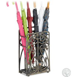 Relaxdays - Porte-parapluies vintage en fonte d'alu rétro antique vintage HxlxP: 48,5 x 30,5 x 16 cm, bronze