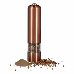 Relaxdays 4052025972318, Moulin à poivre, Cuivre, Transparent, Acier inoxydable, Vitrocéramique, AA, 1,5 V