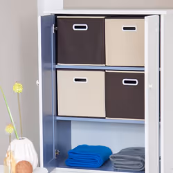 Relaxdays 4052025972431 Boîte de rangement Carré Carton, Toison, Plastique Marron