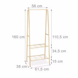 Relaxdays SANDRA porte-manteaux Colonne Marron