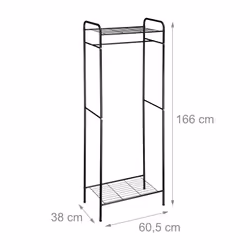 Relaxdays 4052025972608 porte-manteaux Colonne Noir